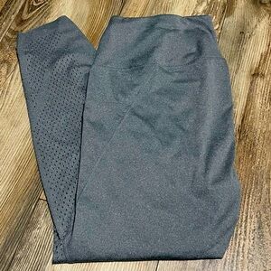 Gray perforated leggings active wear/stylish
